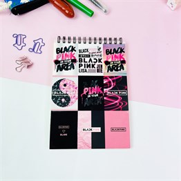 Black Pink Tasarımlı Spiralli Defter