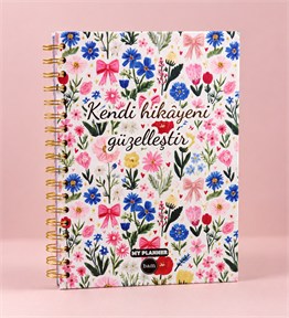 BM-1321-3 Kurdele Çiçek Temalı Konuşan Ajanda