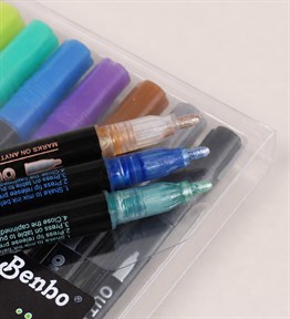 Bm-2508 12 Renk Metalik Akrilik Kalem Set