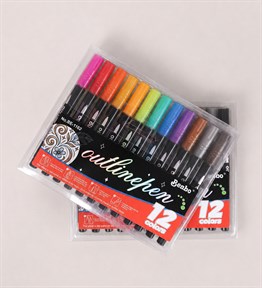 Bm-2508 12 Renk Metalik Akrilik Kalem Set
