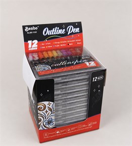 Bm-2510 12 Renk Gümüş Yaldızlı Marker Set