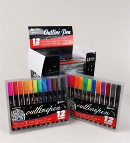Bm-2510 12 Renk Gümüş Yaldızlı Marker Set