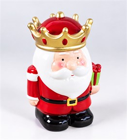 BM-2690 Yılbaşı Kral Noel Baba Seramik Kurabiye Kavanozu 26 x 12 cm