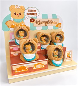 BM-2718 Ayıcık Midi Boy Peluşlu Işıklı Kar Küresi x 6