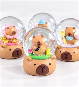 BM-2720 Capybara Midi Boy Peluşlu Işıklı Kar Küresi x 6