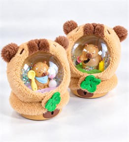 BM-2720 Capybara Midi Boy Peluşlu Işıklı Kar Küresi x 6