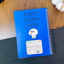 Bu Hayatı İzlemeye Gelmişim Tasarımlı Spiralli Defter 