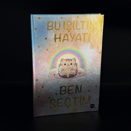 Bu Işıltılı Hayatı Ben Seçtim Tasarımlı Metal Kapaklı Lastikli Defter