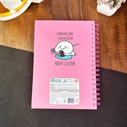 Canım Ben Şimdi Çileden Çıktım Tasarımlı Çizgili Spiralli Defter 