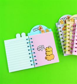 Capybara 4 Bölmeli Çizgili Defter 80 Yaprak x24