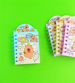 Capybara 4 Bölmeli Çizgili Defter 80 Yaprak x24