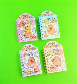 Capybara 4 Bölmeli Çizgili Defter 80 Yaprak x24