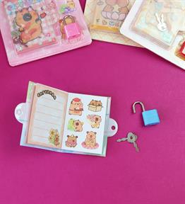 Capybara 48 Yaprak Kilitli Sticker Defteri x16
