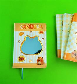 Capybara Aynalı 12 Yaprak Renkli İçi Desenli Defter x12