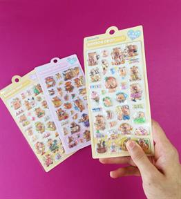Capybara Bonbon Kabartmalı Sticker x12