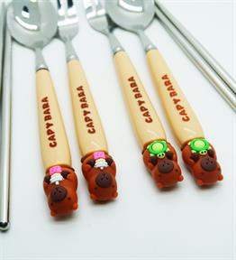Capybara Çatal Kaşık Chopstick Seti