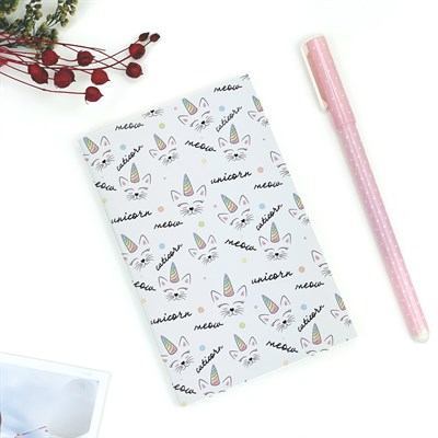 Cat Unicorn Tasarımlı Toptan Cep Defteri