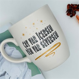 Çay Var İçersen Ben Var Seversen White Gold Printed Mug