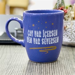 Çay Var İçersen Ben Var Seversen Purple Printed Mug