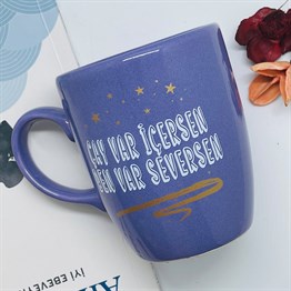 Çay Var İçersen Ben Var Seversen Purple Printed Mug