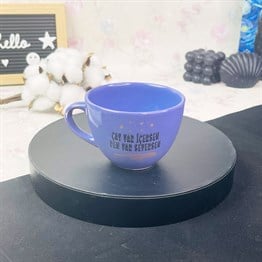 Çay Var İçersen Tasarımlı Mor Çay Fincanı Toptan
