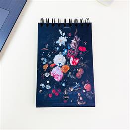 Çiçek Art Tasarımlı 17x12Cm Siyah Yaprak Sketch Book - Eskiz Defteri