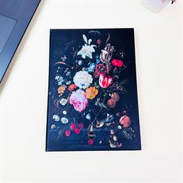 Çiçek Art Tasarımlı 21x14Cm Siyah Yaprak Sketch Book - Eskiz Defteri