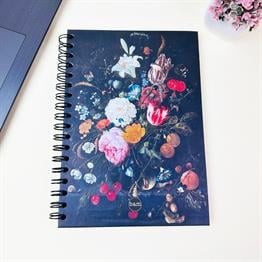 Çiçek Art Tasarımlı 23x16Cm  Siyah Yaprak Sketch Book - Eskiz Defteri