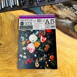 Çiçek Art Tasarımlı A5 Sketch Book - Eskiz Defteri