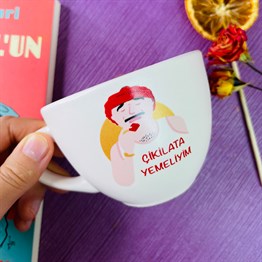 Çikilata Yemeliyim White Printed Cup