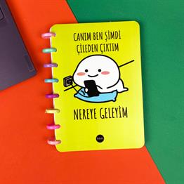 Çileden Çıktım Nereye Geleyim Tasarımlı Kalp Spiralli Defter