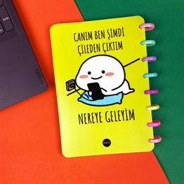 Çileden Çıktım Nereye Geleyim Tasarımlı Kalp Spiralli Defter