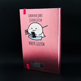 Çileden Çıktım Tasarımlı Metal Kapaklı Lastikli Defter