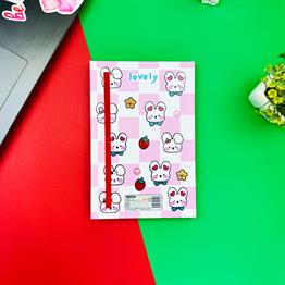 Çilekli Tavşan Tasarımlı Lastikli Defter