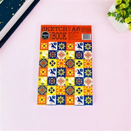 Çini Tasarımlı A6 Sketch Book - Eskiz Defteri - 100 Gr - 100 Yaprak 