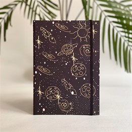 Çizgi Galaxy Tasarımlı Lastikli Defter