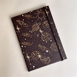 Çizgi Galaxy Tasarımlı Lastikli Defter