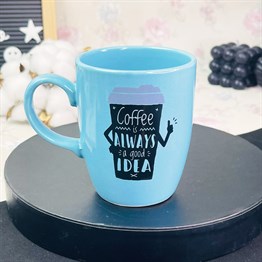Coffe İs Always Mavi Kupa Toptan