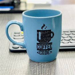 Coffee Code Blue Printed Mug