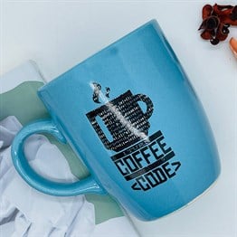 Coffee Code Blue Printed Mug