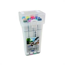 Colorful Çift Taraflı 12li Marker Kalem Set