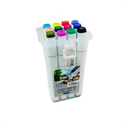 Colorful Çift Taraflı 12li Marker Kalem Set