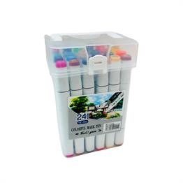 Colorful Çift Taraflı 24lü Marker Kalem Set