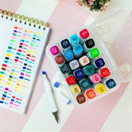 Colorful Çift Taraflı 24lü Marker Kalem Set