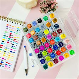 Colorful Çift Taraflı 48li Marker Kalem Set