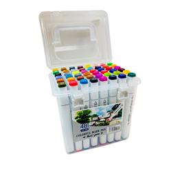 Colorful Çift Taraflı 48li Marker Kalem Set