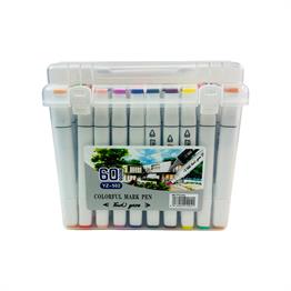 Colorful Çift Taraflı 60lı Marker Kalem Set