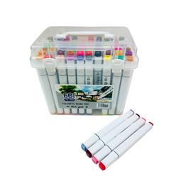 Colorful Çift Taraflı 60lı Marker Kalem Set