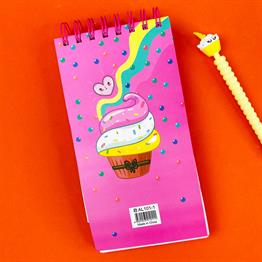 Cupcake Tasarımlı Kabartmalı Defter