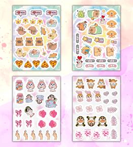 Cute Baby My DIY Sticker Book 24 * 17 cm 16 Sayfa Özel Tasarım Rengarenk Sticker Kitabı